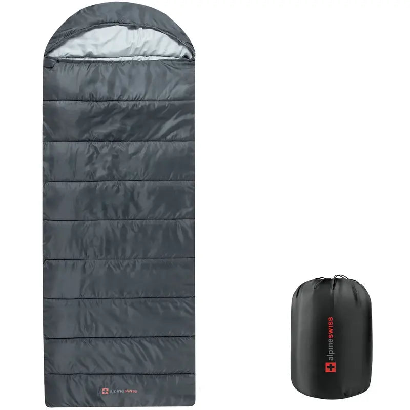 Alpine Swiss 0°C (32°F) Sleeping Bag Lightweight Waterproof with Compression Sack Adults All Seasons Camping Hiking Backpacking Travel Outdoor Indoor