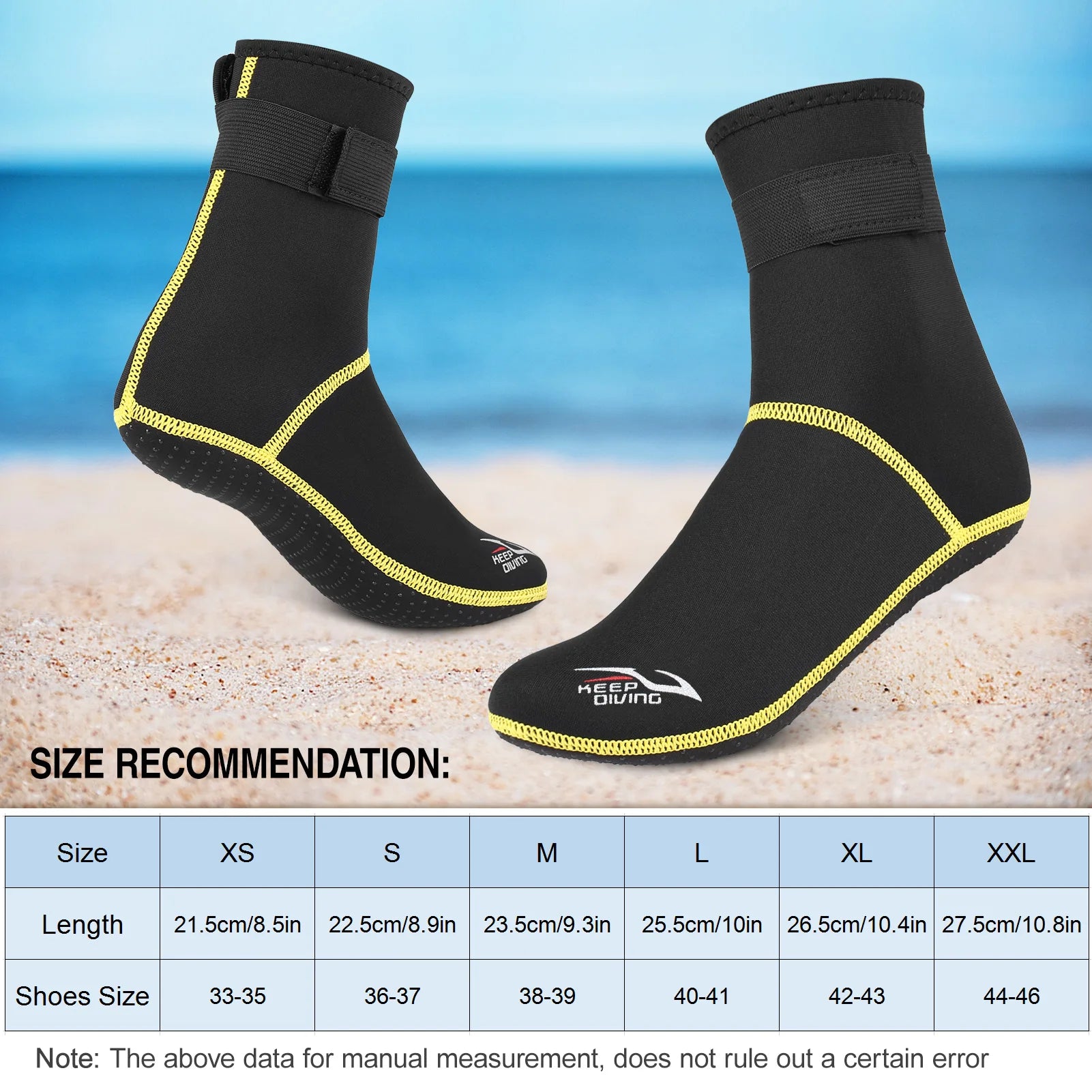 Diving Socks 3Mm Neoprene Beach Water Socks Thermal Wetsuit Boots anti Slip Diving Socks for Rafting Snorkeling Sailing Swimming