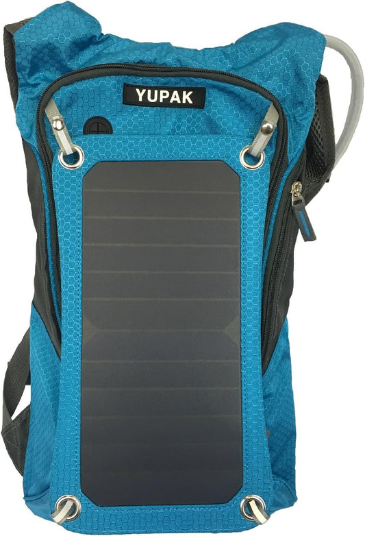 Hydration Solar Charger Backpack with 7Watts Solar Panel & 10000 Mah Power Bank (Blue)