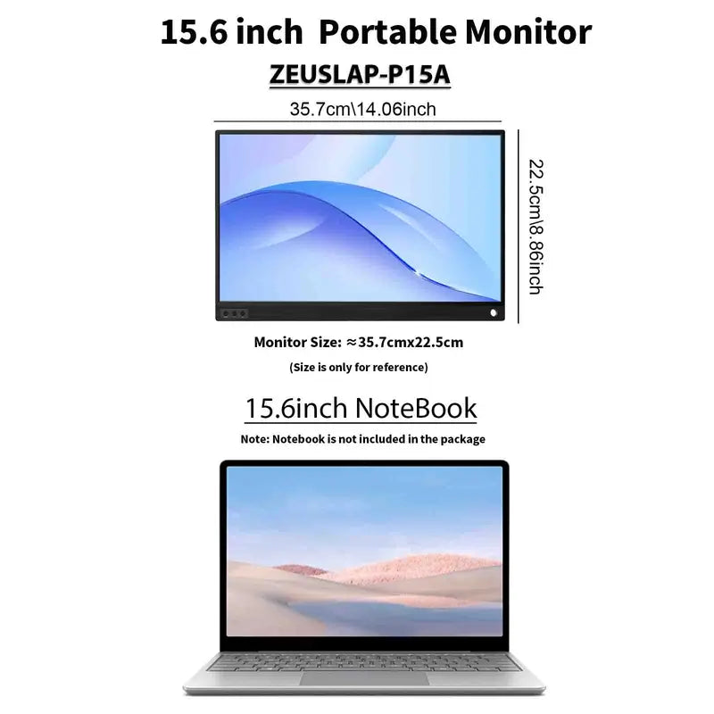 Portable Monitor, 1 Piece 15.6 Inch 120Hz FHD Computer Gaming Monitor with Case, Monitors for Gaming Compatible with Laptop, Phone, Xbox, Switch & PS4