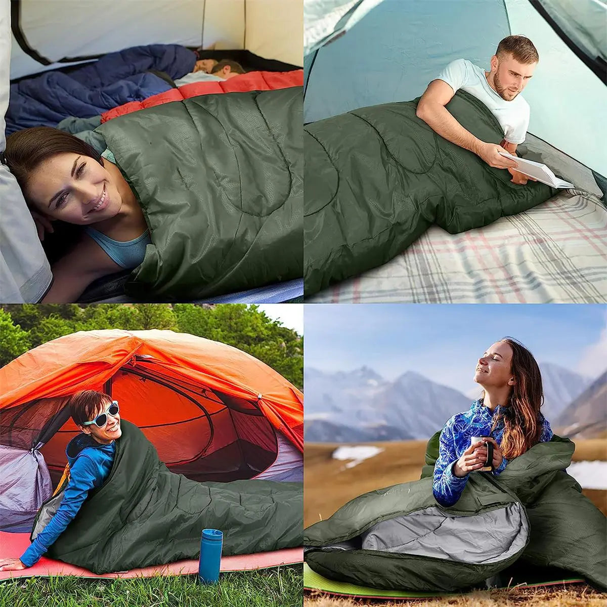 Portable Sleeping Bag, Music Festival Lightweight Sleeping Bag for Kids (1 Piece), Adults, Girls, Women, Ultra-Fine Fiber Filling Sleeping Bag with Compression Bag for Camping, Hiking, Climbing, Solocamping, Bikepacking, Glamping