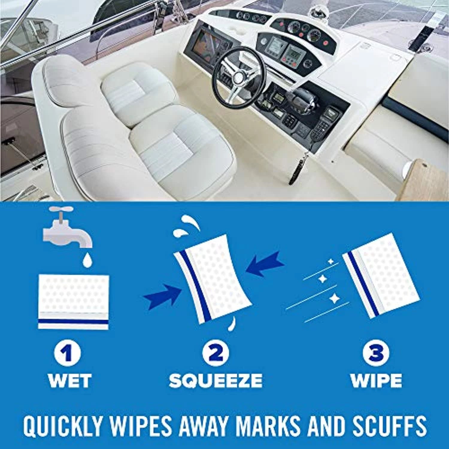 Premium Boat Scuff Erasers | Magic Eraser Boating Accessories for Cleaning Black Streak Deck Marks and More 9 Pack