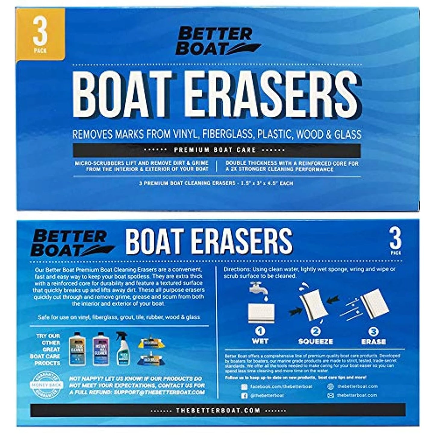 Premium Boat Scuff Erasers | Magic Eraser Boating Accessories for Cleaning Black Streak Deck Marks and More 9 Pack