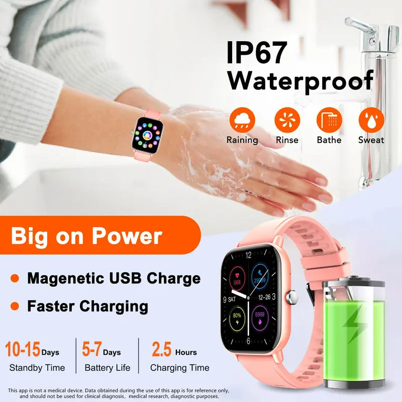 Smart Watch, 1 Piece 2.01'' Fitness Smart Watch with AI Voice, Multiple Sports Mode Fitness Tracker for Android Ios Phones