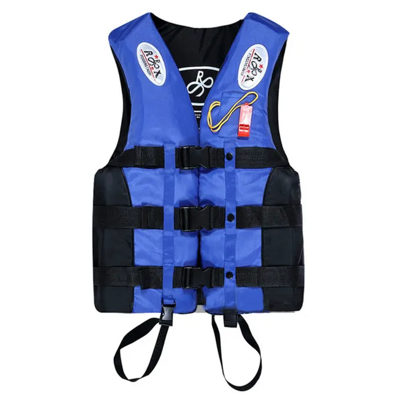 S -XXXL Swimming Boating Life Jacket Skiing Vest Survival Suit Outdoor Polyester Life Jacket for Adult Children with Whistle