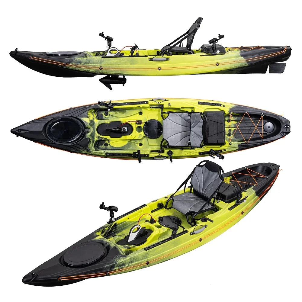 12FT 3.6Meter Single Fishing Kayak Sit on Top Electric Motor and Pedal Kayak Pick up at the Port