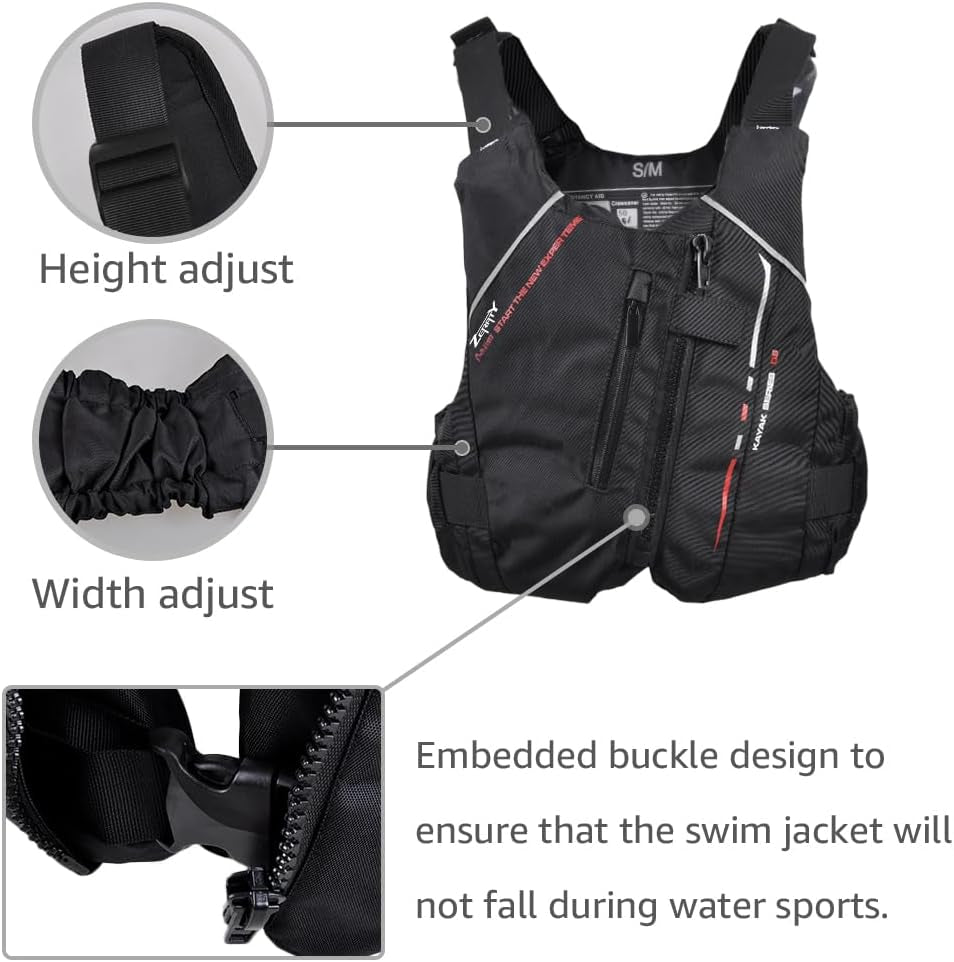 Adult Swim Vest Buoyancy Jacket Men Women Snorkel Vest PFD for Swimming, Snorkeling, Kayaking, Paddle Boating and Other Low Impact Water Sports